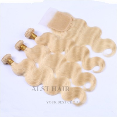 wholesale 100% virgin brazilian 613 human hair bundles with closure