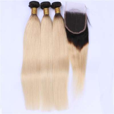 hot selling straight hair blonde human hair with closure and frontal